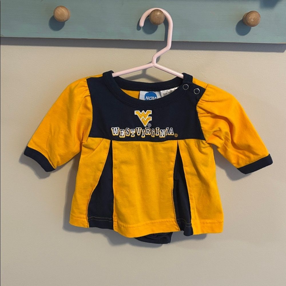NCAA West Virginia baby girl cheer uniform size 0-3 months
